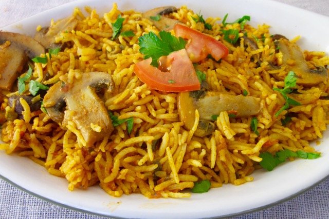 mushroom biryani
