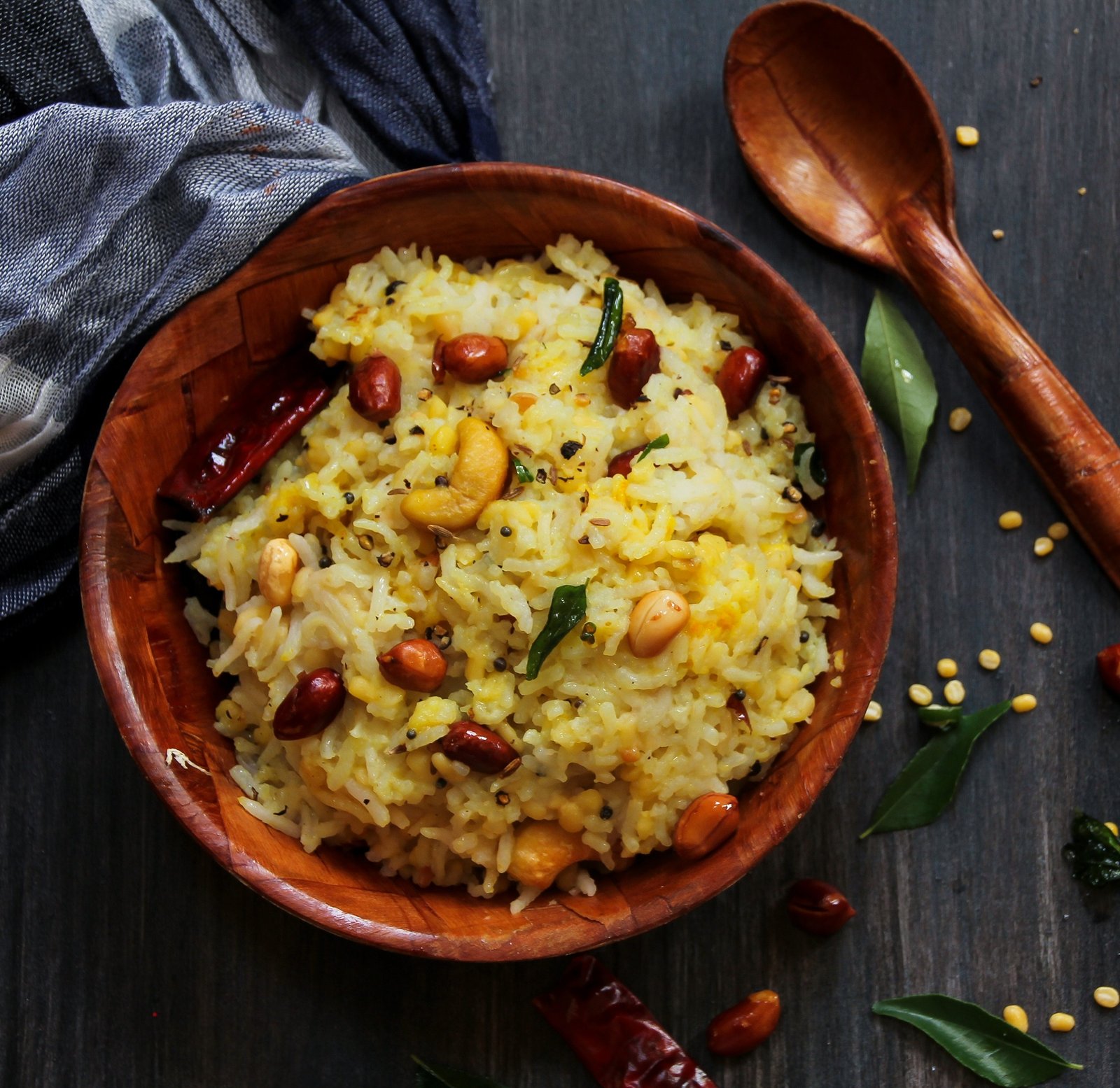 Pongal Lentil rice Indian food made with dal